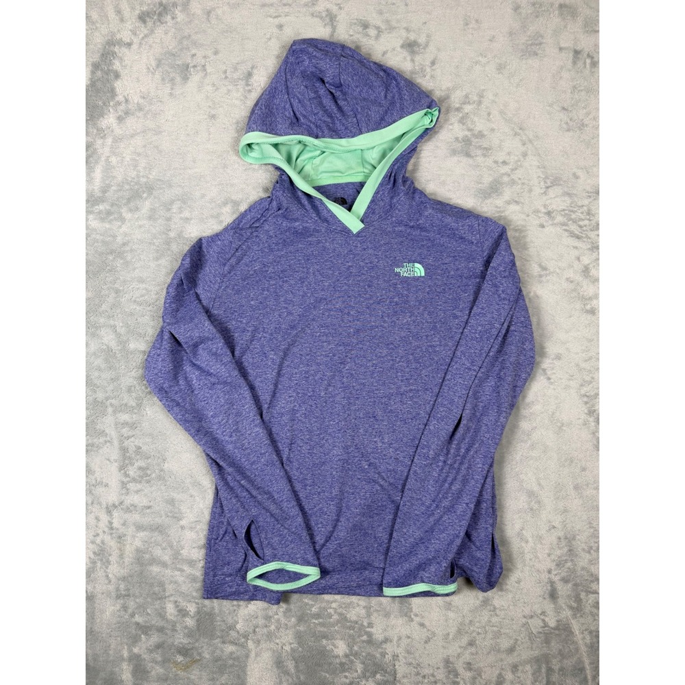 The North Face FlashDry Hoodie Womens Small Purple Heather Mint Green Pullover